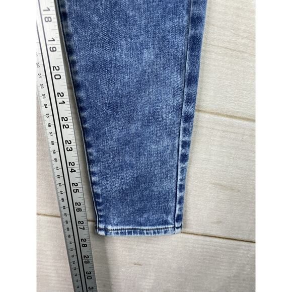American Eagle Hi Rise Jegging Jeans Womens 6 Acid Wash Distressed Stretch Denim - Picture 8 of 12